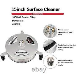 15 Stainless Steel Surface Cleaner Floor Power Washer 4000PSI Max Pressure