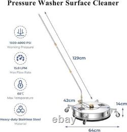 16.5 Inch Pressure Washer Surface Cleaner 4000 PSI Stainless Steel Power Washer