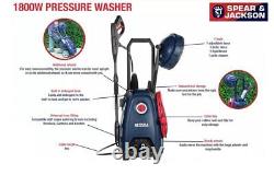 1800W Pressure Washer Power High Performance 150 Bar Jet Wash Car Patio Cleaner