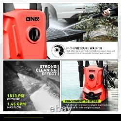 1813 PSI 1.45GPM High Pressure Power Washer Portable Electric Cleaner Machine