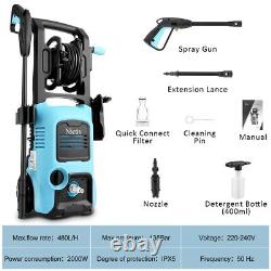 2000PSI/2000W Electric Pressure Washer High Power Jet Wash Cleaning Patio Home C