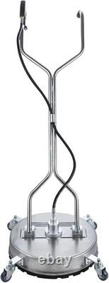 20 Pressure Washer Surface Cleaner 4200 PSI Dual Handle 4 Wheels Stainless