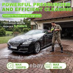 21V Cordless Pressure Washer with LED Battery Display, up to 1000 PSI Portable P
