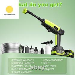 21V Cordless Pressure Washer with LED Battery Display, up to 1000 PSI Portable P