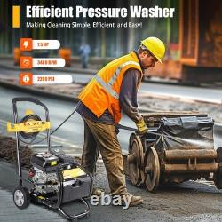 2200 PSI Petrol Pressure Washer Garden 7.5HP Engine High Power Jet Cleaner Tool
