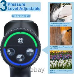 2900 PSI/200 Bar Cordless Pressure Washer, 6 in 1 Power Washer Black