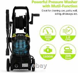 3000PSI Electric Pressure Washer 2.4GPM 1600W Power Washer for Garden Car Yard