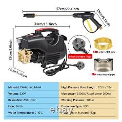 3000W 140BAR Electric Pressure Washer High Power Jet Water Wash Patio Car Washer