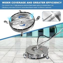 30 Pressure Washer Surface Cleaner Dual Handle Power Washer with Wheel 5200 PSI