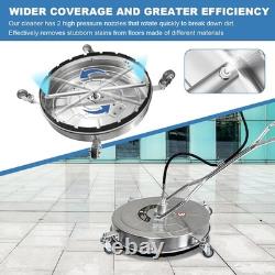 30 Pressure Washer Surface Cleaner Dual Handle Power Washer with Wheel 5200 PSI