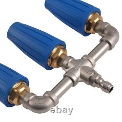 360° High Pressure Power Washer Rotating Triple Turbo Nozzle Spray Tip 4000PSI