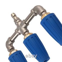 360° High Pressure Power Washer Rotating Triple Turbo Nozzle Spray Tip 4000PSI