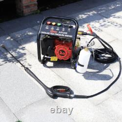 3.0hp Powerful 110bar 1590psi Petrol Pressure Washer Jet Wash Patio Cleaner Tool