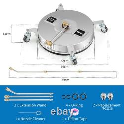 4000PSI Pressure Washer Surface Cleaner 16.5 Undercarriage Stainless Steel Power