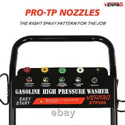 6.5HP Petrol Pressure Washer 3950PSI /272BAR Power Jet Wash With5 Nozzles 12M Hose