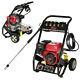 7hp Power Jet Mobile Petrol Pressure Washer 3950psi Engine Cleaner With Gun Hose