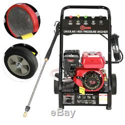 7HP Power Jet Mobile Petrol Pressure Washer 3950PSI Engine Cleaner With Gun Hose