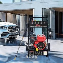 7.0HP Mobile Petrol Power Jet Washer 2200PSI High Pressure Wash Cleaner Machine
