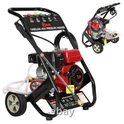 7.0HP Mobile Petrol Power Jet Washer 2200PSI High Pressure Wash Cleaner Machine