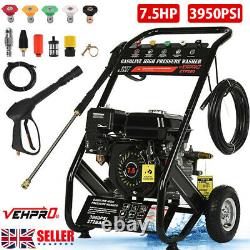 7.5HP Petrol Pressure Washer High Power 3950PSI Jet Washing Car Patio Cleaner