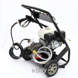 8HP 3950PSI Power Wheeled Jet Mobile Petrol High Pressure Washer Engine Cleaner
