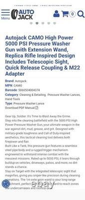 Autojack Camo High Powered 5000 PSI Pressure Washer Rifle Gun Call Of Duty