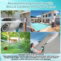 Battery-Powered 6-in-1 Pressure Washer 728 PSI for Cars, Floors & Gardens