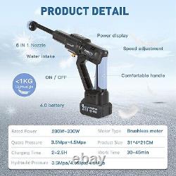 CQWLKEJ Cordless Pressure Washer, 652PSI Bushless Portable Blueblack