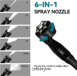 Cordless Jet Wash Car Pressure Washers 1200PSI 6-in-1 Multi-Spray Nozzle Ca