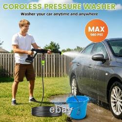 Cordless Power Washer 960PSI, Portable Cleaner with Foam Cannon Kit Dual Water