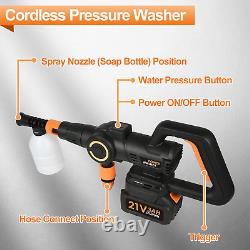 Cordless Power Washer, Portable Pressure Washer 28 Bar/406Psi with 2 Pack Batter