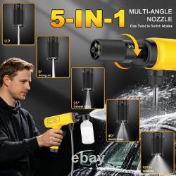 Cordless Pressure Washer 625PSI, 6000mAh Battery Power Yellow + Black