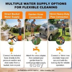 Cordless Pressure Washer 6-in-1 Portable Power Washer with 2 Batteries 5m Hose