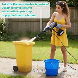Cordless Pressure Washer Battery-Powered 6-in-1 for Car Patio Garden