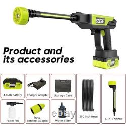 Cordless Pressure Washer Gun 1000 PSI Portable Electric Washer for Vehicle