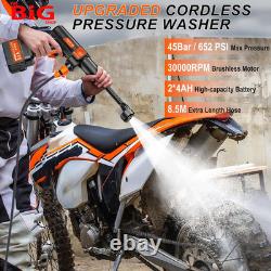 Cordless Pressure Washer Max 45 Bar/652Psi, Portable Pressure Washer Battery Powe