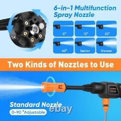 Cordless Pressure Washer Powerful, Portable, 6-in-1 Battery Power for Cars