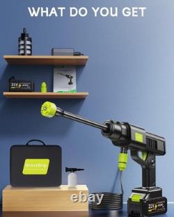 Cordless Pressure Washer with 1X4000Mah Batteries, 870 PSI Portable Power Cleane