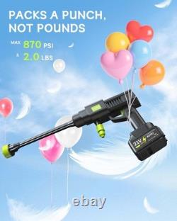 Cordless Pressure Washer with 1X4000Mah Batteries, 870 PSI Portable Power Cleane