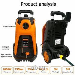 Electric High Pressure Washer 1960 PSI/135 BAR Power Jet Water Patio Car Cleaner