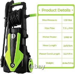 Electric Pressure Washer 150BAR/3500PSI High Power Jet Wash Washer Patio 1900W A