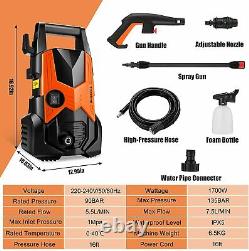 Electric Pressure Washer 1958 PSI/135 BAR Water High Power Wash Patio Orange NY7