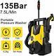 Electric Pressure Washer 2050psi 135bar Water High Power Jet Wash Patio Yellow