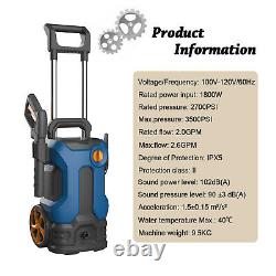 Electric Pressure Washer 3500 PSI 2.6GPM Water High Power Jet Wash Patio Car New