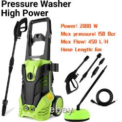 Electric Pressure Washer Jet Wash Patio High Power Cleaner 2000W 3000psi 150bar