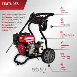 Excel Power Petrol Pressure Washer 2900PSI 9.2LPM 5 Nozzle Free Snow Cannon