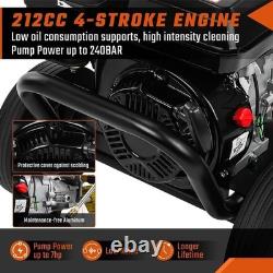 GEARZAAR Petrol Pressure Washer 240BAR 3500PSI Jet Wash High Power Jet 5 Nozzles