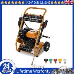 GEARZAAR Petrol Pressure Washer 6.5HP 3950 PSI Jet Wash High Power Jet 5 Nozzles