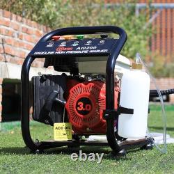 Garden High Pressure Washer Power 3HP Petrol Jet Wash Cleaner with Barrel & Hose