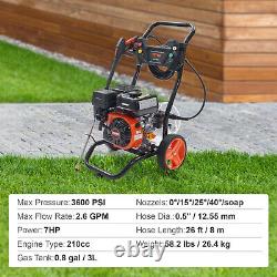 Gas Pressure Washer, 3600 PSI 2.6 GPM, Gas Powered Pressure Washer with Copper